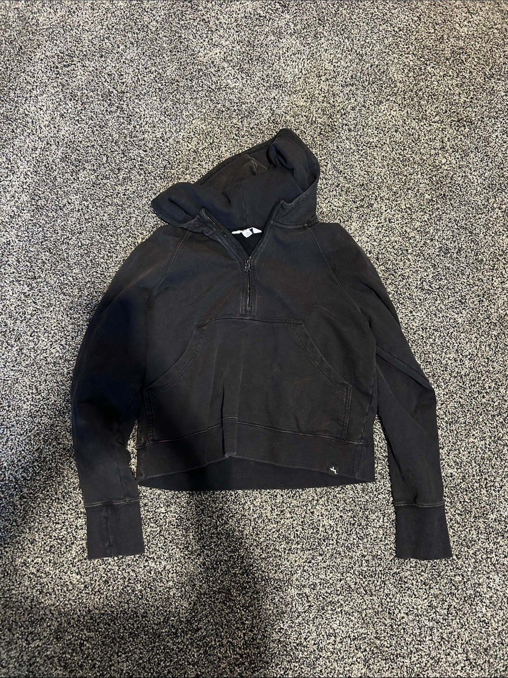 JoyLab Black Cropped Half-Zip Hoodie